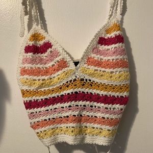 Forever 21 Colorful Crotchet Halter Top